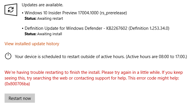 Announcing Windows 10 Insider Preview Skip Ahead Build 17004 for PC-restart-error.png