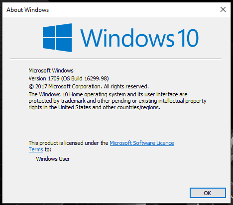 Cumulative Update KB4051963 Windows 10 v1709 Build 16299.98-winver.png