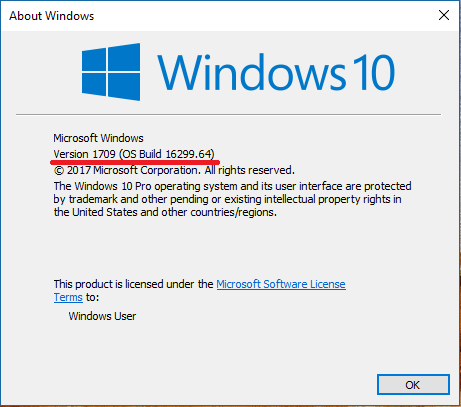 Cumulative Update KB4051963 Windows 10 v1709 Build 16299.98-winver.png