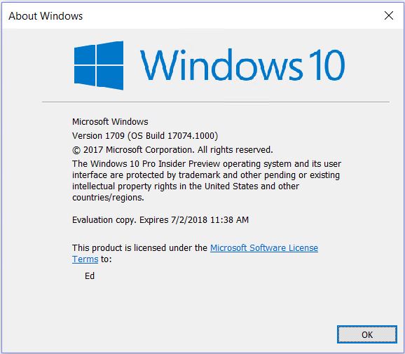 Announcing Windows 10 Insider Preview Slow Build 17074.1002 - Jan. 11-winver17074.jpg