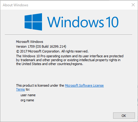 Cumulative Update KB4058258 Windows 10 v1709 Build 16299.214 - Jan. 31-winver-after-installing-kb4058258-2018-02-01.png