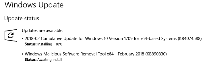 Cumulative Update KB4074588 Windows 10 v1709 Build 16299.248 - Feb. 13-kb4074588-installing.png