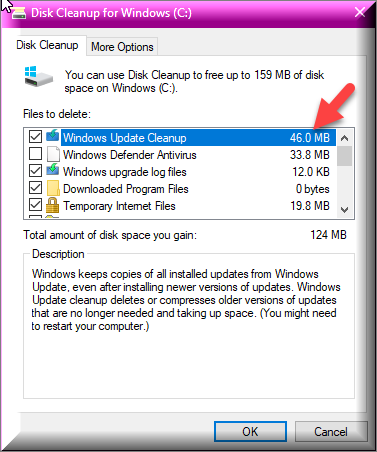 Cumulative Update KB4058258 Windows 10 v1709 Build 16299.214 - Jan. 31-46.0-mb-still-around-disk-cleanup.png