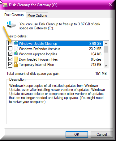 Cumulative Update KB4090913 Windows 10 v1709 Build 16299.251 - Mar. 5-items-check-disk-cleanup-window.png