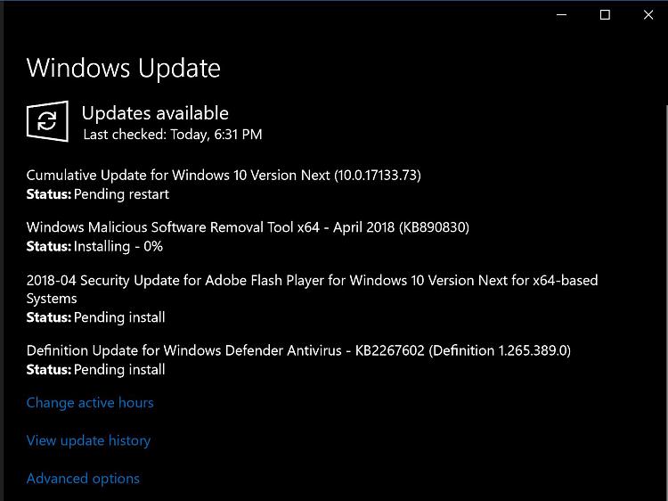 KB4100375 Windows 10 Insider Release Preview Build 17133.73 - Apr.10-.jpg