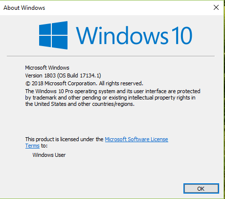 Windows 10 April 2018 Update now available Monday, April 30-winver-1803.png