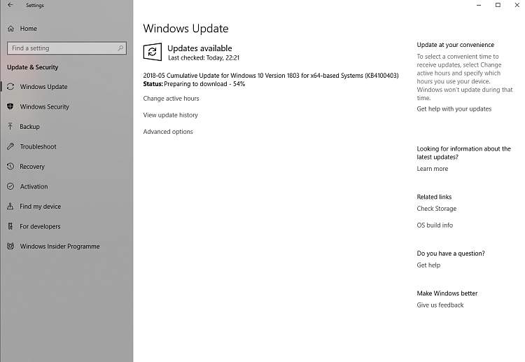Cumulative Update KB4100403 Windows 10 v1803 Build 17134.81 - May 23-kb.png
