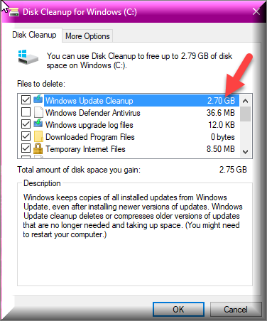 Cumulative Update KB4100403 Windows 10 v1803 Build 17134.81 - May 23-disk-cleanup-after-kb4090913.png