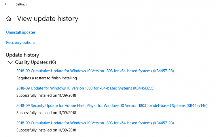 Cumulative Update KB4457128 Windows 10 v1803 Build 17134.285 Sept. 11-kb4457128-installed-twice.png