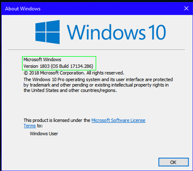 Cumulative Update KB4464218 Windows 10 v1803 Build 17134.286 Sept. 17-wv.png