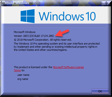 Cumulative Update KB4464218 Windows 10 v1803 Build 17134.286 Sept. 17-winver-after-kb4464218.png