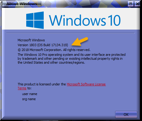 Cumulative Update KB4458469 Windows 10 v1803 Build 17134.320 Sept. 26-winver-after-kb4458469.png