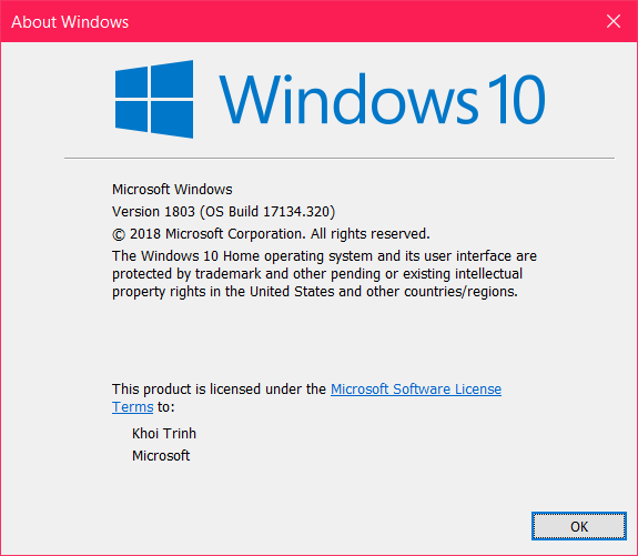 Cumulative Update KB4458469 Windows 10 v1803 Build 17134.320 Sept. 26-winver.png