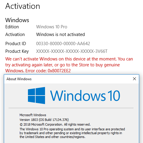 microsoft 10 pro activation key