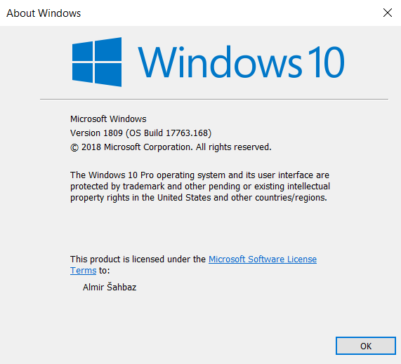 Cumulative Update KB4469342 Windows 10 v1809 Build 17763.168 - Dec. 5-test.png