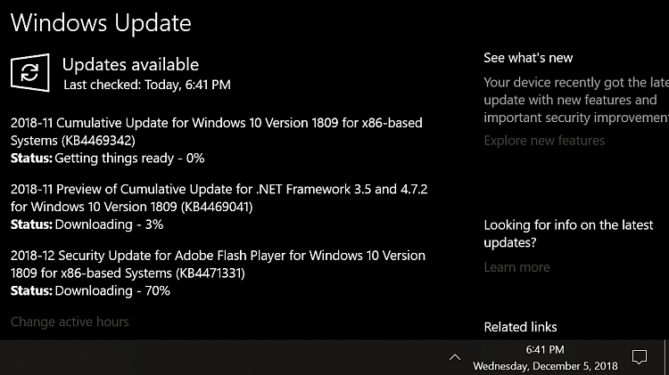 Cumulative Update KB4469342 Windows 10 v1809 Build 17763.168 - Dec. 5-000010.png