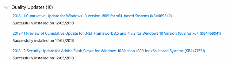 Cumulative Update KB4469342 Windows 10 v1809 Build 17763.168 - Dec. 5-capture.png