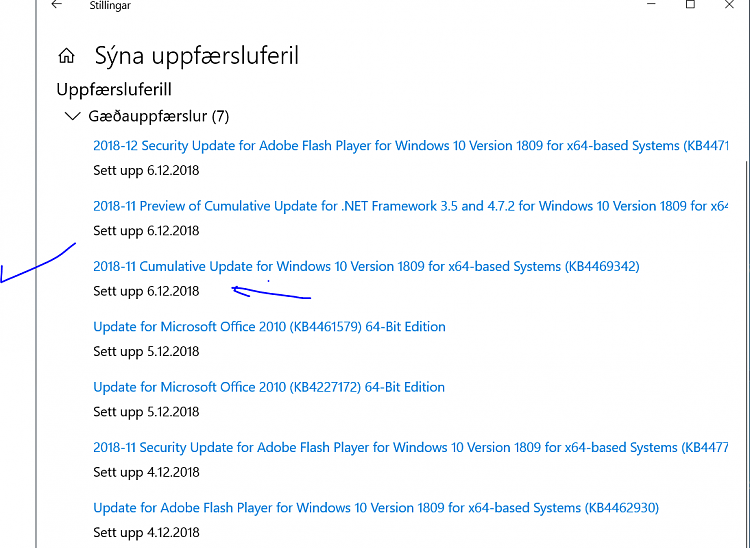 Cumulative Update KB4469342 Windows 10 v1809 Build 17763.168 - Dec. 5-update_hist.png