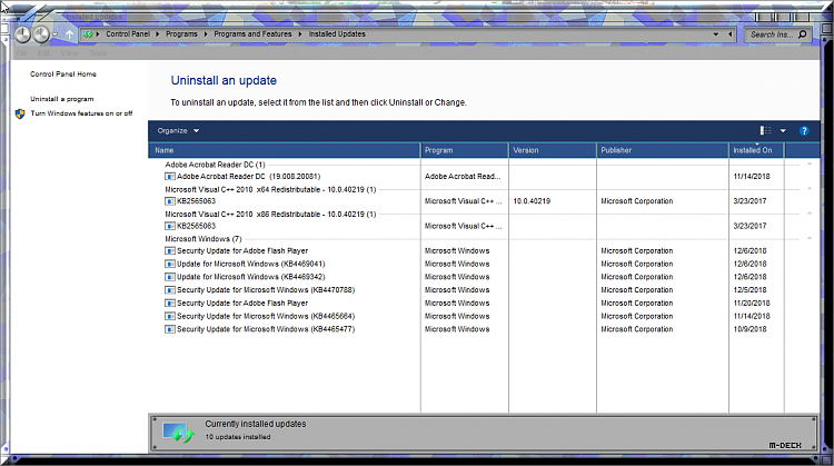 Cumulative Update KB4469342 Windows 10 v1809 Build 17763.168 - Dec. 5-update-history-control-panel.png