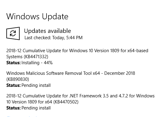 Cumulative Update KB4471332 Windows 10 v1809 Build 17763.194 - Dec. 11-image.png