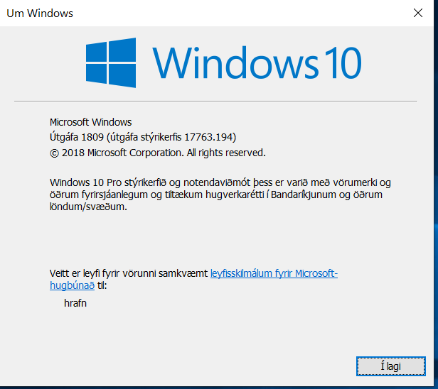 Cumulative Update KB4471332 Windows 10 v1809 Build 17763.194 - Dec. 11-winver.png