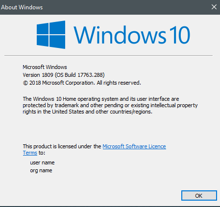 Cumulative Update KB4476976 Windows 10 v1809 RP Build 17763.288 Jan.10-288.png