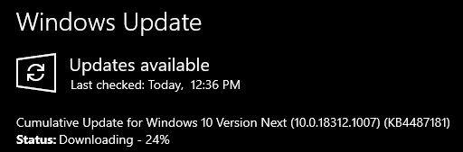 KB4487181 Windows 10 Insider Preview Fast Build 18312.1007 - Jan. 15-update.png