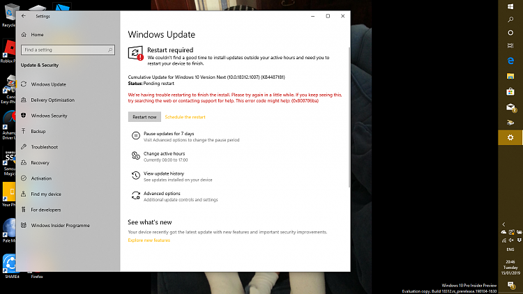 KB4487181 Windows 10 Insider Preview Fast Build 18312.1007 - Jan. 15-2019-01-15.png