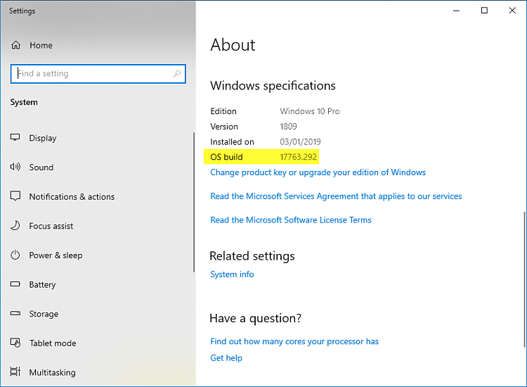 Cumulative Update KB4476976 Windows 10 v1809 Build 17763.292 - Jan. 22-17763.292.png
