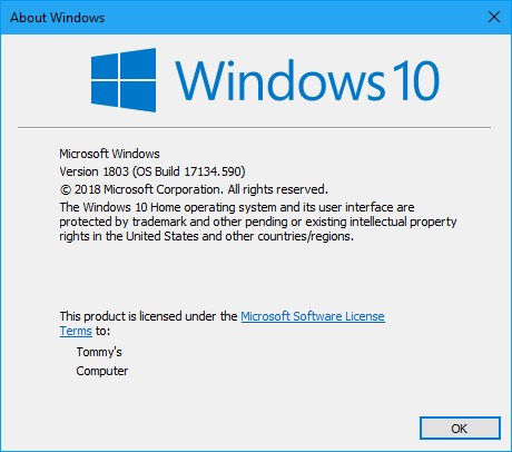 Cumulative Update KB4487017 Windows 10 v1803 Build 17134.590 - Feb. 12-new.png