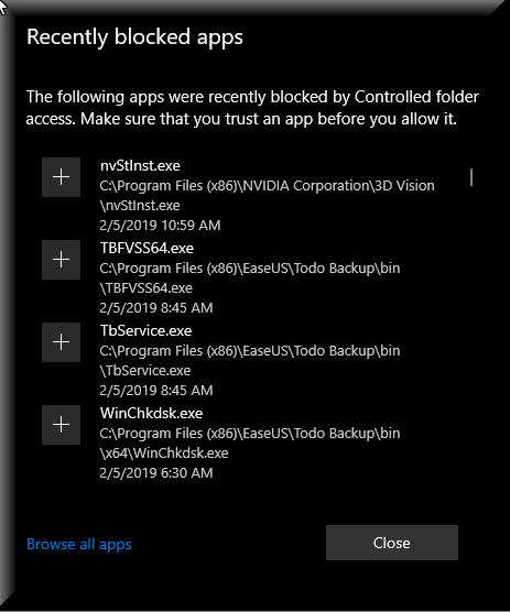 Cumulative Update KB4487044 Windows 10 v1809 Build 17763.316 - Feb. 12-recently-blocked-apps.png