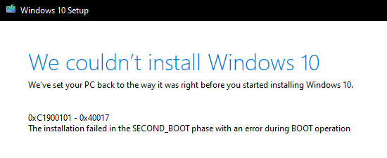 New Windows 10 Insider Preview Skip Ahead Build 18855 (20H1) - Mar. 13-setupfailed.png