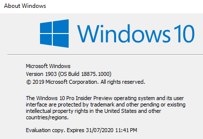 New Windows 10 Insider Preview Fast+Skip Build 18885 (20H1) - April 26-winver.png
