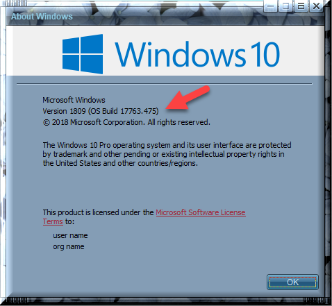 Cumulative Update KB4495667 Windows 10 v1809 Build 17763.475 - May 3-winver-after-installing-kb4495667.png