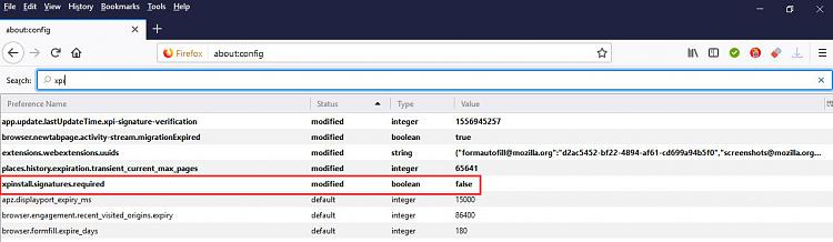 Your Firefox extensions are all disabled? That's a bug!-ff-xpi-signatures.jpg