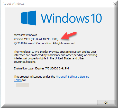 New Windows 10 Insider Preview Fast+Skip Build 18895 (20H1) - May 10-winver-after-installing-version-1903-os-build18895.1000.png