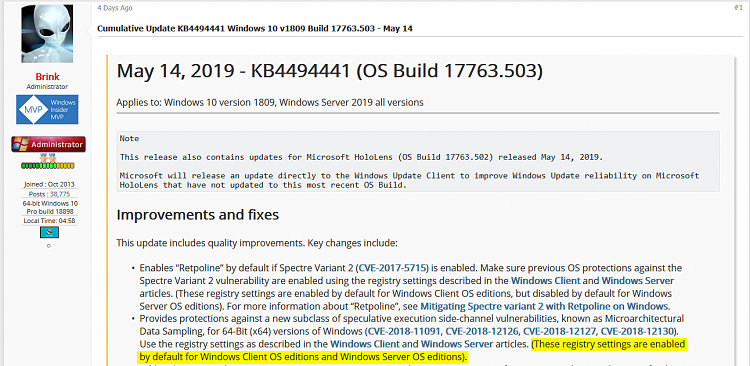 Cumulative Update KB4494441 Windows 10 v1809 Build 17763.503 - May 14-mds_registry_entries.png