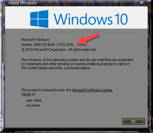 Cumulative Update KB4505056 Windows 10 v1809 Build 17763.504 - May 19-winver-after-installing-kb4505056.png