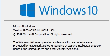 Cumulative Update KB4497935 Windows 10 v1903 build 18362.145 - May 29-winver-18362.145.jpg