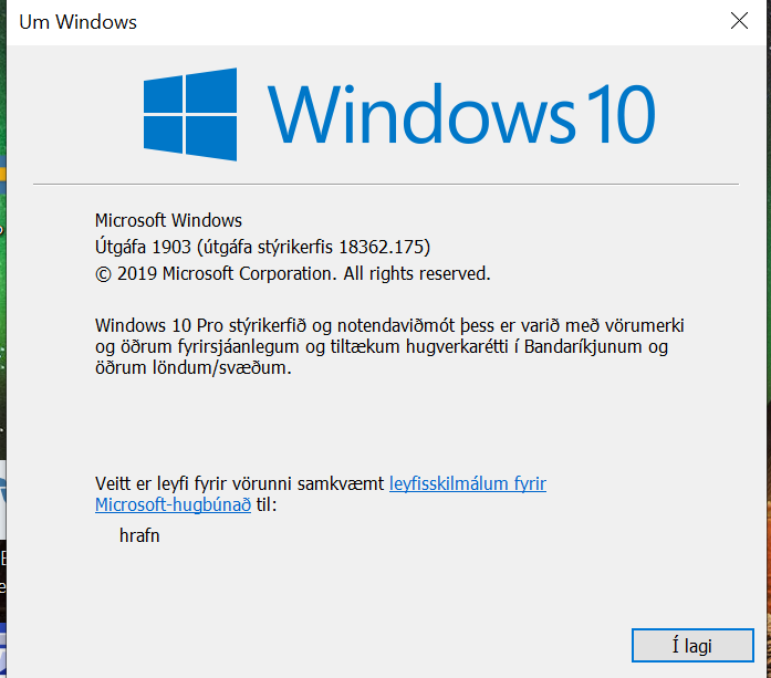 Cumulative Update KB4503293 Windows 10 v1903 build 18362.175 - June 11-winver.png