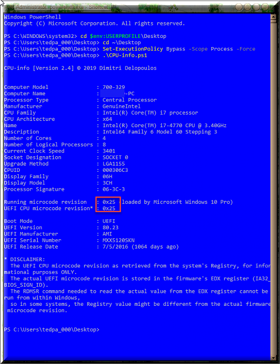 How to get the Windows 10 May 2019 Update version 1903-cpu-infob.ps1-result-new-version.png