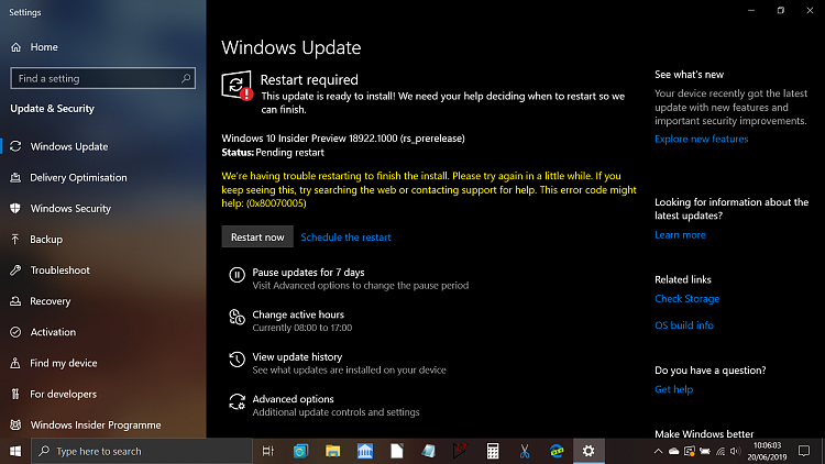New Windows 10 Insider Preview Fast+Skip Build 18922 (20H1) - June 19-restart.png