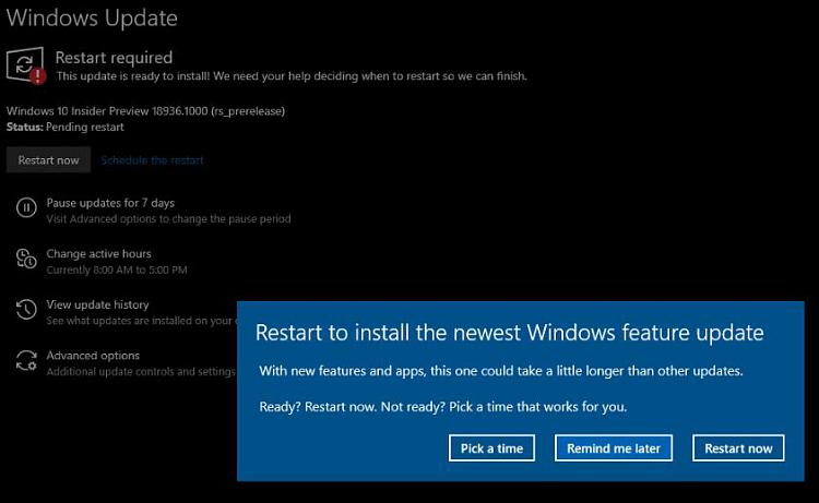 New Windows 10 Insider Preview Fast+Skip Build 18936 (20H1) - July 10-restart1.jpg