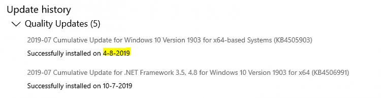 Cumulative Update KB4505903 Windows 10 v1903 build 18362.267 - July 26-update_history.png