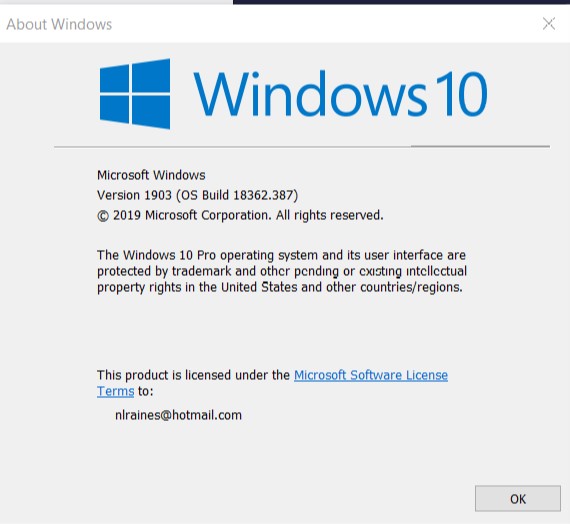 Cumulative Update KB4517211 Windows 10 v1903 build 18362.387 Sept. 26-387.jpg