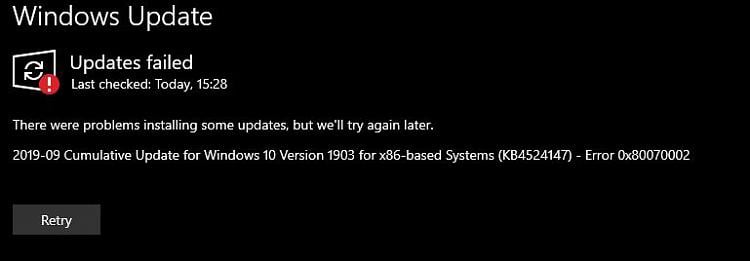 KB4524147 Windows 10 Build 18362.388 19H1 and 18363.388 19H2 - Oct. 3-wu-cu-failed-oct-3-2019.jpg