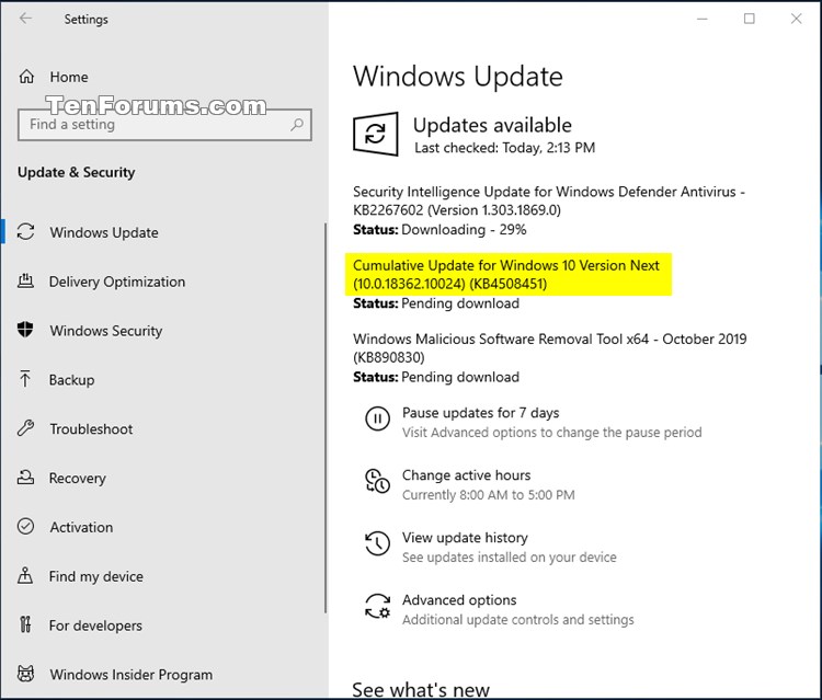 New Windows 10 Insider Preview Slow Build 18362.10024 (19H2) - Oct. 16-kb4508451.jpg