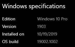 Cumulative Update KB4526447 Windows 10 v1903 build 19002.1002 Oct. 18-ver.jpg