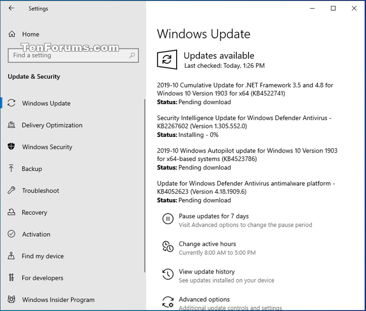 Cumulative Update KB4522355 Windows 10 v1903 build 18362.449 - Oct. 24-kb4523786.png