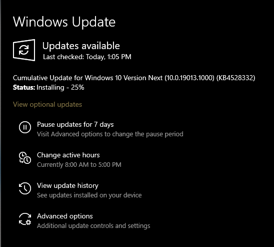 New Windows 10 Insider Preview Fast+Skip Build 19013 (20H1) - Oct. 29-wu1.png